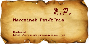 Marcsinek Petúnia névjegykártya